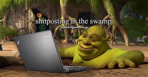 shitposting in the swamp | Shrek in a Mud Bath | Know Your Meme