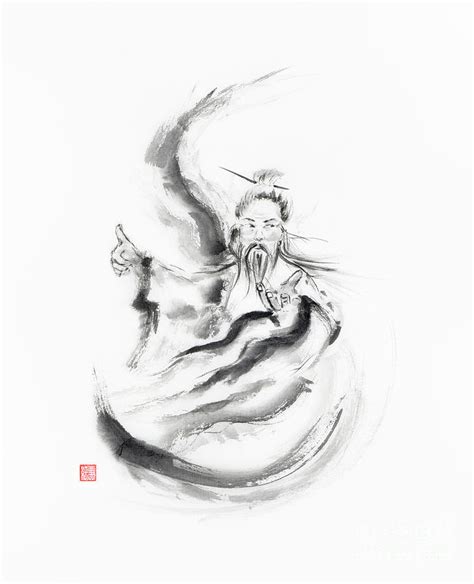 Artistic painting of a skilled Daoist master parcticing Tai Chi Painting by Awen Fine Art Prints ...