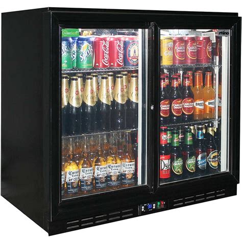 Sliding 2 Glass Door Commercial Back Bar Bar Fridge Energy Saving with LG Compressor | Bar ...