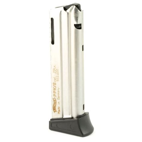 Walther 22LR Magazine, 10 Rds, Fits PPK/S, Stainless, 503600