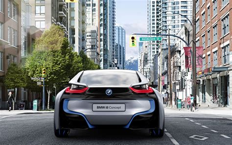 BMW i8 concept on the street wallpaper - Car wallpapers - #51862