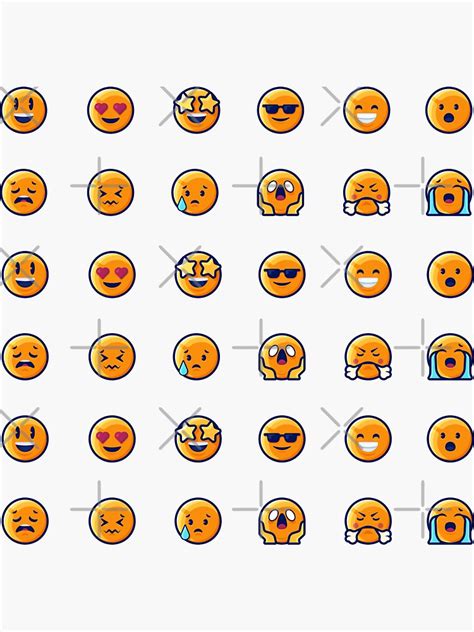 "Emoji Mood Meter smiles set" Sticker for Sale by Jewowfan | Redbubble