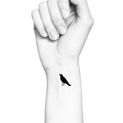 The Raven Silhouette Temporary Tattoo / Nevermore Edgar Allen | Etsy