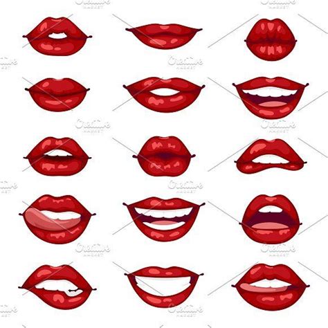 Female lips isolated vector by Vectorstockersland on @creativemarket ...