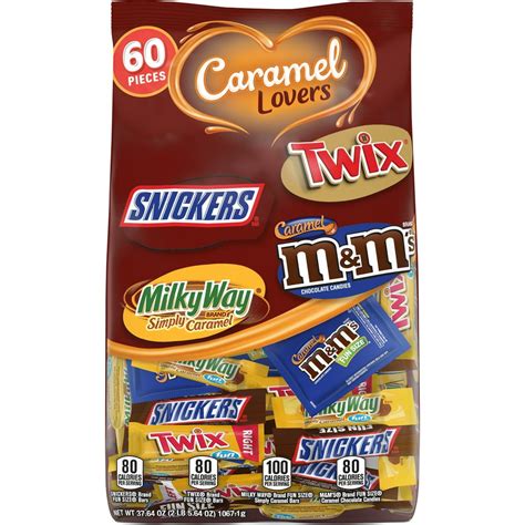 M&M'S, SNICKERS, TWIX & MILKY WAY Fun Size Candy Bars Variety Mix 37.64-Ounce, 60-Piece Bag ...