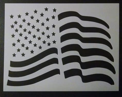 usa us United States American Flag Waving Wave Wavy Custom Stencil FAST FREE SHIPPING | Custom ...