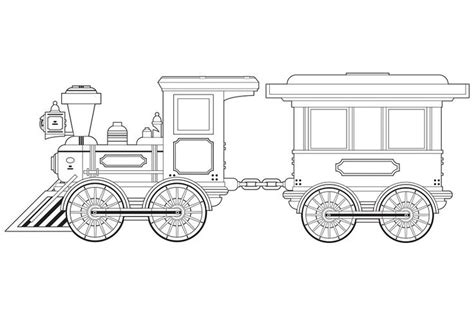 Steam Train & Carriage Outline