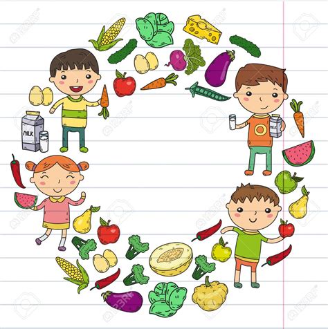 Picture Of Eating Healthy Food Cartoon - Kids Eating Healthy Clipart | Bodenuwasusa