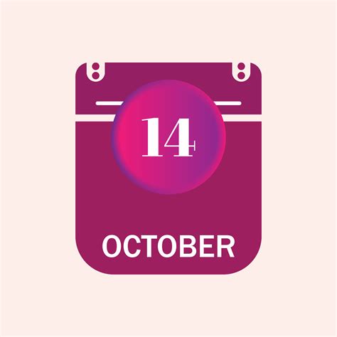 14 october, october calendar icon with date 11801682 Vector Art at Vecteezy