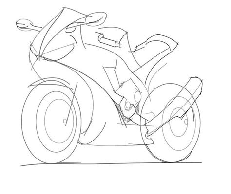 How to draw a motorbike with pencil step-by-step drawing tutorial