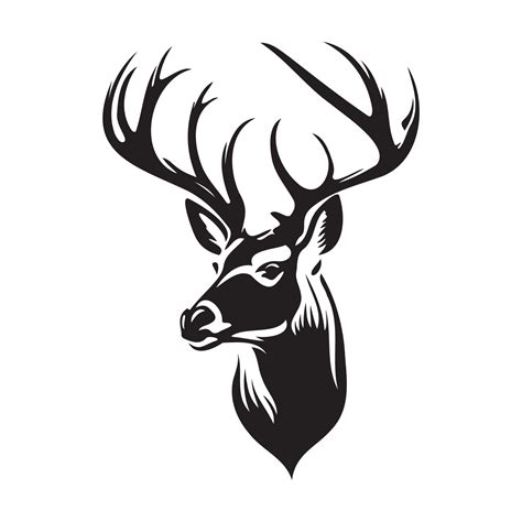 Deer Face, Silhouettes Deer Face SVG, black and white Deer vector 22665132 Vector Art at Vecteezy