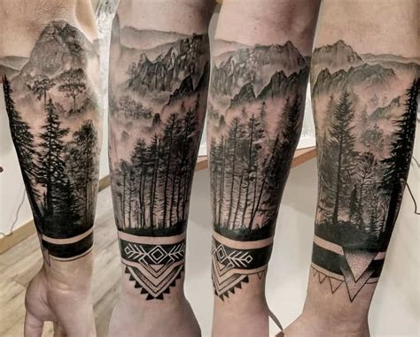 70 Cool Forest Sleeve Tattoo Ideas [2024 Inspiration Guide] | Tree sleeve tattoo, Silhouette ...