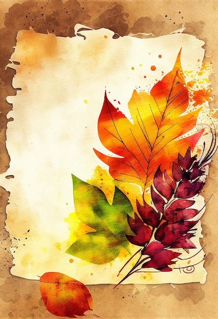 Premium AI Image | A watercolor painting of a colorful autumn leaves.