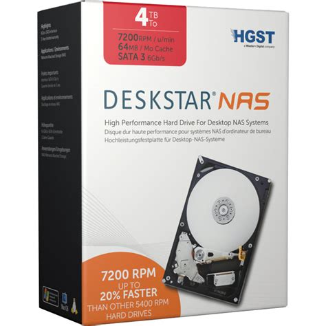 HGST 4TB Deskstar 3.5" SATA Internal Hard Drive 0S03664 B&H