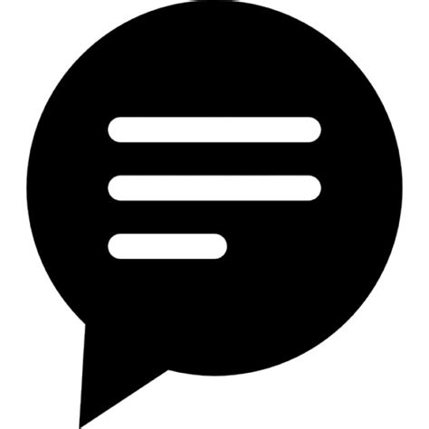 Circular black speech bubble with text lines Icons | Free Download