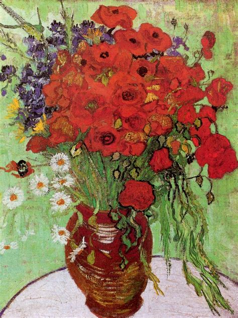 Red Poppies and Daisies - Vincent van Gogh - WikiArt.org - encyclopedia ...