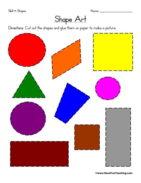 Shape Art Worksheet - Have Fun Teaching