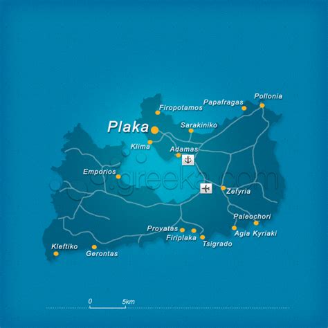 Map of Milos island, Greece - Greeka.com