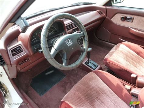 Red Interior 1990 Honda Civic EX Sedan Photo #67695241 | GTCarLot.com