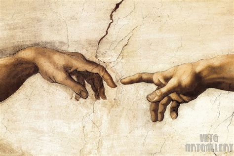 Michelangelo Buonarroti : Hand van God De schepping van Adam - Etsy Nederland