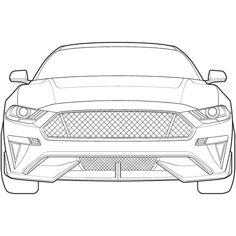 car outline vector. front view car with line art style. isolated car vector art. hand drawn car ...