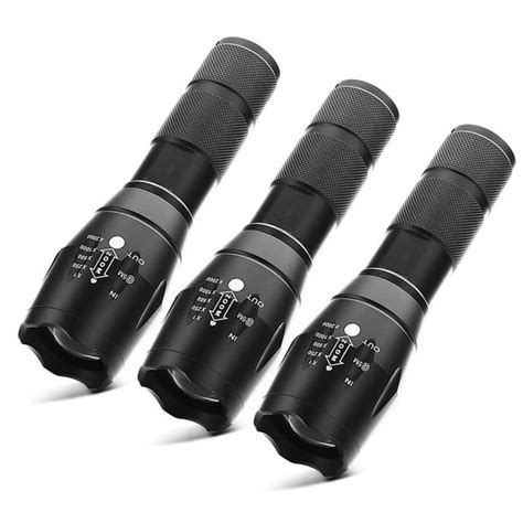 LED Tactical Flashlight, Super Bright High Lumen XML T6 LED Flashlights Portable Outdoor Water ...