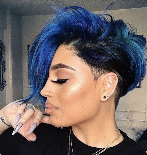 Pin by Becky Sloan on Hair & Beauty that I love | Short blue hair, Short hair styles, Long hair ...