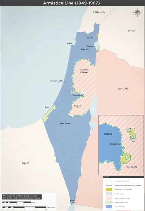 Map of Israel's Pre-1967 Borders