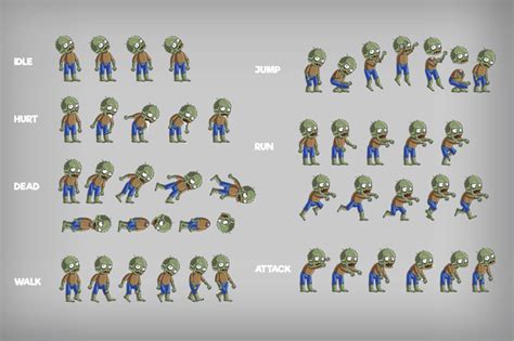 2D Zombie Free Sprite by Free Game Assets (GUI, Sprite, Tilesets)