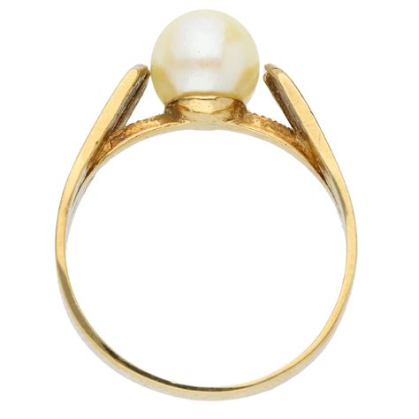 Vintage 9ct Yellow Gold Cultured Pearl Ring | Buy Online | Free Insured UK Delivery