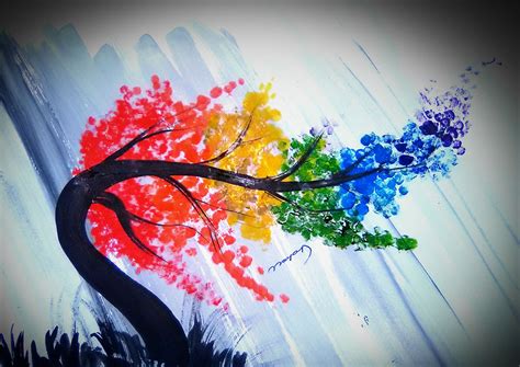 Rainbow Tree Painting at PaintingValley.com | Explore collection of Rainbow Tree Painting