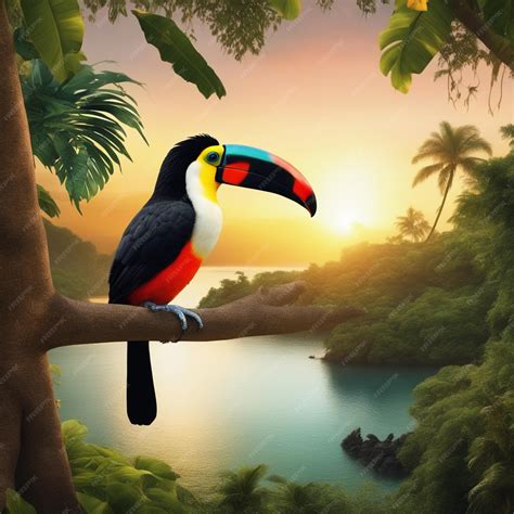 Premium AI Image | rainbowbilled toucan