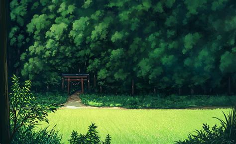 1668x2388px | free download | HD wallpaper: anime landscape, forest ...