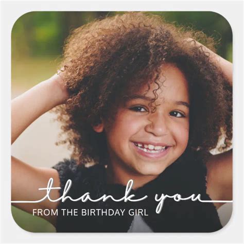 Custom Fun Thank You Photo Birthday Stickers | Zazzle