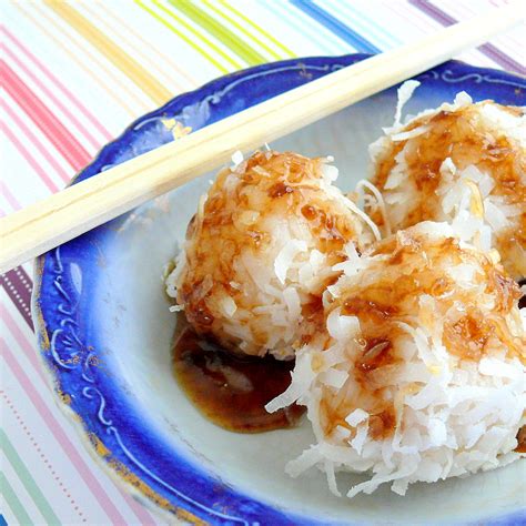 A Life of Little Pleasures: Sticky Coconut Rice Balls with Coconut ...