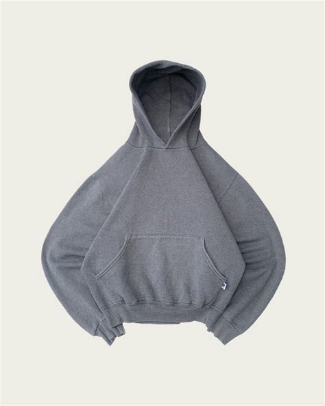 Light Grey Russell Athletic Boxy Hoodie, Men's Fashion, Tops & Sets ...