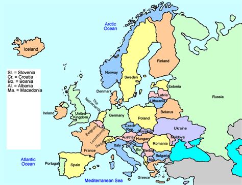 Europe Interactive Map for Kids