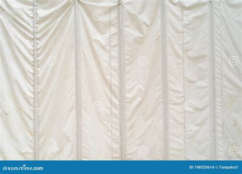 White Tent Sheet with Curtain Fabric Pattern Surface Texture. Close-up ...