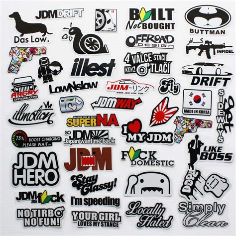 Buy Funny Car Decals JDM Stickers Cool Car Decals Hard Hat Stickers Wakaba Leaf Domo Sticker for ...