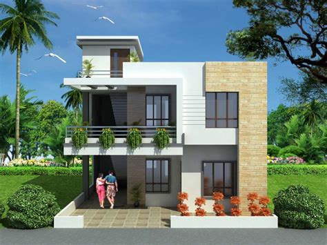 Exterior Modern Duplex House Front Elevation Designs