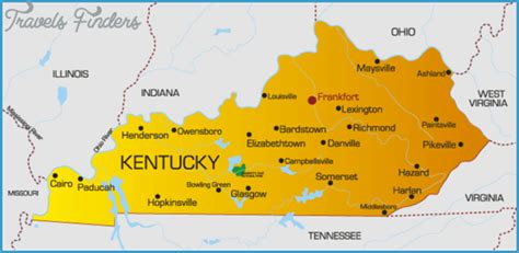 Kentucky Map - TravelsFinders.Com