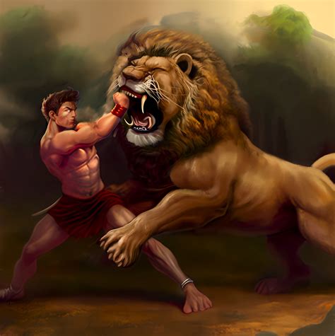 Hercules destroying the nemean lion by DevilAntRat on DeviantArt