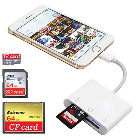 SD CF Card Reader for iPhone iPad iPad pro Camera Card Reader Adapter ...