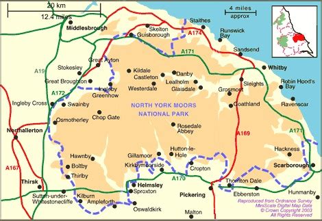 North York Moors Map, Yorkshire