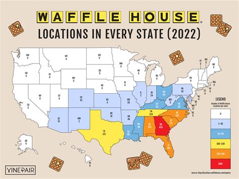 The Number of Waffle Houses in Every State [MAP] | VinePair