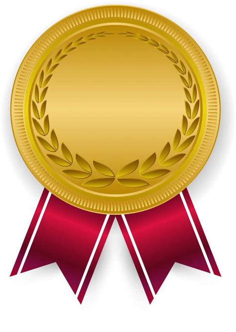 Premium Vector | 3d gold blank medal and red ribbon. | Red ribbon, Certificate design template ...