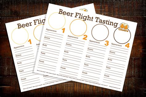 Beer Flight Tasting Downloadable Printable Placemat Sheet - Etsy