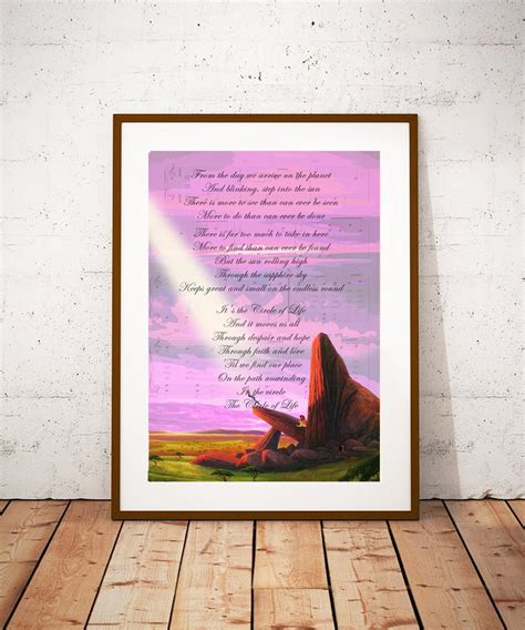 Disney Lion King Circle of Life Lyrics Wall Art Print | Etsy