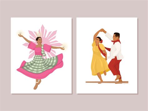 Tinikling Dance Clipart Bw