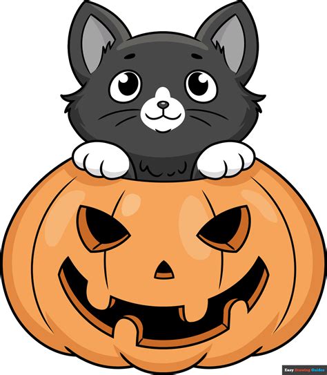 How to Draw a Halloween Cat - Really Easy Drawing Tutorial